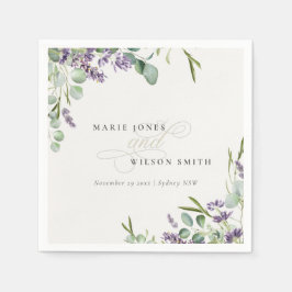Elegant Lavender Eucalyptus Leafy Foliage Wedding Servet