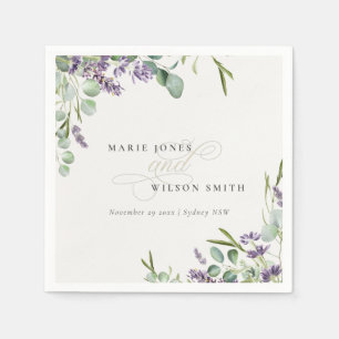Elegant Lavender Eucalyptus Leafy Foliage Wedding Servet