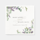 Elegant Lavender Eucalyptus Leafy Foliage Wedding Servet (Voorkant)