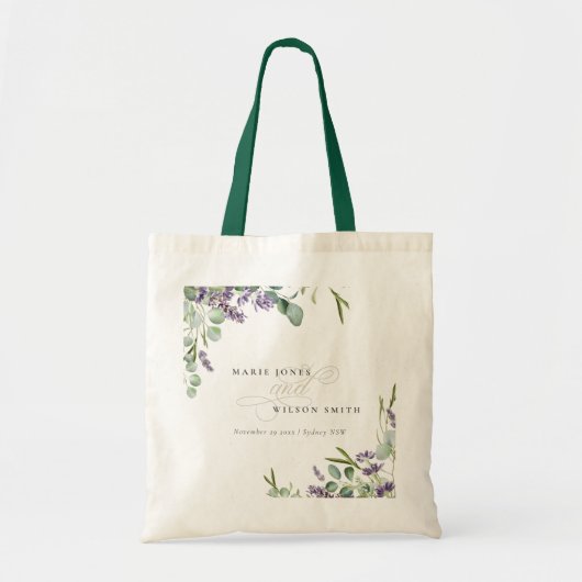 Elegant Lavender Eucalyptus Leafy Foliage Wedding Tote Bag (Voorkant)