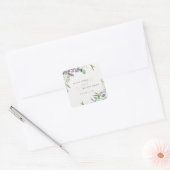 Elegant Lavender Eucalyptus Leafy Foliage Wedding Vierkante Sticker (Envelop)