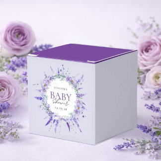Elegant Lavender Floral Baby Shower purple Bedankdoosjes