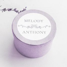 Elegant Lavender Floral Border Monograms Ronde Sticker