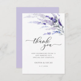 Elegant Lavender Floral Botanical Meadow Wedding Bedankkaart