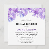 Elegant Lavender Floral Bridal Brunch Uitnodiging (Voorkant)