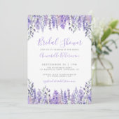Elegant Lavender Floral Bridal Shower Kaart (Staand voorkant)