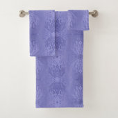Elegant Lavender Floral Damask Bad Handdoek (Insitu)