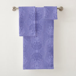 Elegant Lavender Floral Damask Bad Handdoek