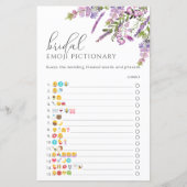 Elegant Lavender Floral Emoji Pictionary Game (Voorkant)