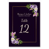 Elegant Lavender Floral Gold Lijst Paarse bruiloft Kaart (Achterkant)