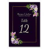 Elegant Lavender Floral Gold Lijst Paarse bruiloft Kaart (Voorkant)