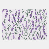 Elegant Lavender Floral Inpakpapier Vel (Voorkant 3)