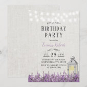 Elegant Lavender Floral  Lantern Birthday Kaart (Voorkant / Achterkant)
