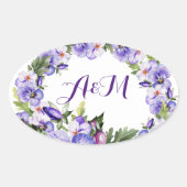 Elegant Lavender Floral Monogram Sticker (Voorkant)