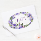 Elegant  Lavender Floral Monogram Sticker (Envelop)