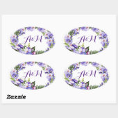 Elegant  Lavender Floral Monogram Sticker (Vel)