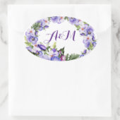 Elegant  Lavender Floral Monogram Sticker (Tas)