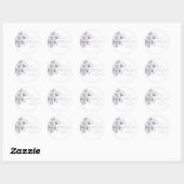 Elegant Lavender Floral Outline Dank u Ronde Sticker (Vel)