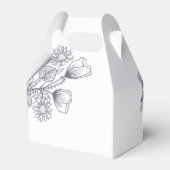 Elegant Lavender Floral Outline Wedding Bedankdoosjes (Achterkant)