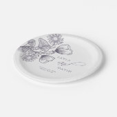 Elegant Lavender Floral Outline Wedding Papieren Bordje (Gekanteld)