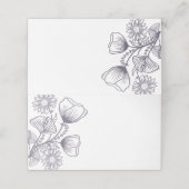 Elegant Lavender Floral Outline Wedding Plaatskaartje (Buitenkant ongevouwen)