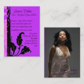 Elegant Lavender Floral Pageant Visitekaartje (Voorkant / Achterkant)