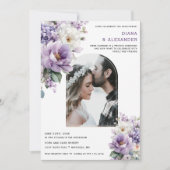Elegant Lavender Floral Reception Only | Kaart (Voorkant)
