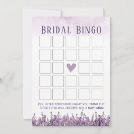 Elegant Lavender Floral Vrijgezellenfeest Bingo Kaart