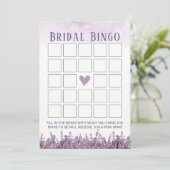 Elegant Lavender Floral Vrijgezellenfeest Bingo Kaart (Staand voorkant)