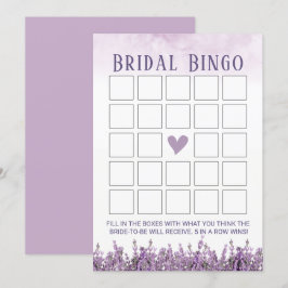 Elegant Lavender Floral Vrijgezellenfeest Bingo Kaart