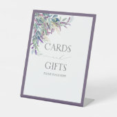 Elegant Lavender Floral Vrijgezellenfeest Gift Reclamebord Met Voetstuk (Voorkant)