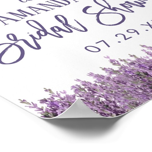 Elegant Lavender Floral Vrijgezellenfeest Welkom Poster (Hoek)