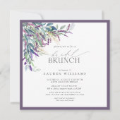 Elegant Lavender Floral Waterverf Bridal Brunch Kaart (Voorkant)
