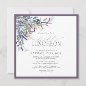 Elegant Lavender Floral Waterverf Bridal Luncheon Kaart (Voorkant)