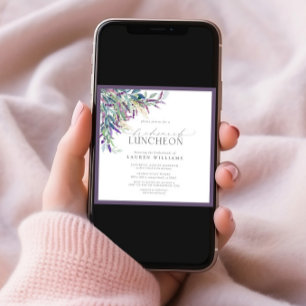 Elegant Lavender Floral Waterverf Bridal Luncheon Kaart