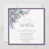 Elegant Lavender Floral Waterverf Couples Shower Kaart (Voorkant)