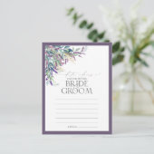 Elegant Lavender Floral Waterverf Date Ideeën Briefkaart (Staand voorkant)