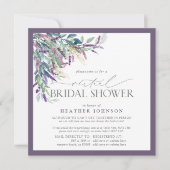 Elegant Lavender Floral Waterverf Virtual Shower Kaart (Voorkant)