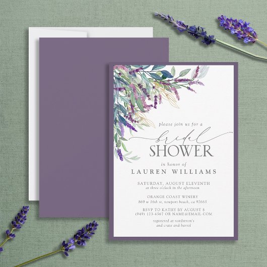 Elegant Lavender Floral Waterverf Vrijgezellenfees Kaart