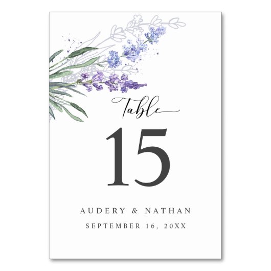 Elegant Lavender Floral Waterverf Wedding Kaart (Achterkant)
