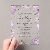Elegant Lavender Floral Wedding Acryl Uitnodigingen (Insitu (Draagbaar))