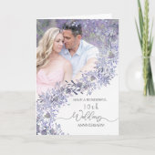 Elegant Lavender Floral Wedding Anniversary  Kaart (Voorkant)