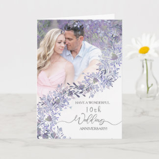 Elegant Lavender Floral Wedding Anniversary Kaart