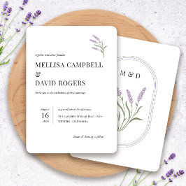 Elegant Lavender Floral Wedding Invitation Kaart