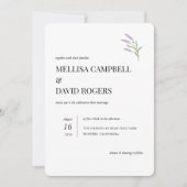 Elegant Lavender Floral Wedding Invitation Kaart (Voorkant)