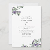 Elegant Lavender Floral Wedding Kaart (Voorkant)