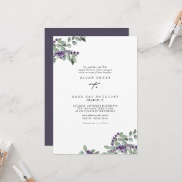 Elegant Lavender Floral Wedding Kaart