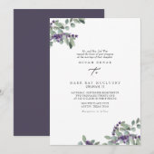 Elegant Lavender Floral Wedding Kaart (Voorkant / Achterkant)