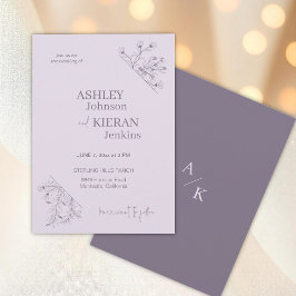 Elegant Lavender Floral Wedding Kaart