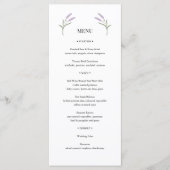Elegant Lavender Floral Wedding Menu (Voorkant)